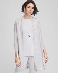 Chico's Clothing Travelers™ Zebra-Motif Metallic Cardigan