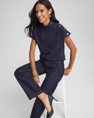 Chico's Clothing Ottoman Cap Sleeve Tee