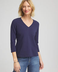 Chico's Clothing 3/4 Sleeve Perfect Tee