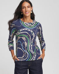 Chico's Clothing Status Pima Button Sleeve Tee
