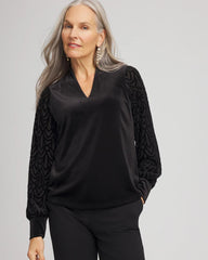 Chico's Clothing Art Deco Velvet Burnout Top