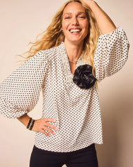 Chico's Clothing Bubble-Sleeve Smocked Top