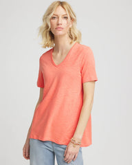Chico's Clothing Slub V-Neck Tee