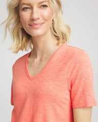 Chico's Clothing Slub V-Neck Tee