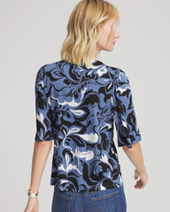 Chico's Clothing Stretch-Knit Flutter-Sleeve Tee