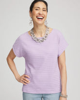 Chico's Clothing Cap Sleeve Textured Tee