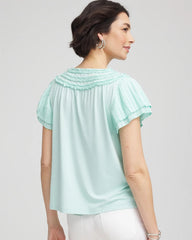Chico's Clothing Touch of Cool™ Layered Pleated Flutter Tee