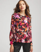 Chico's Clothing Printed Chiffon Peplum Top