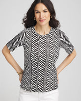 Chico's Clothing Printed Classic Fit Pima Cotton Tee