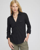 Chico's Clothing Collared Henley Shirt