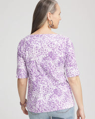 Chico's Clothing Animal Print Bateau-Neck Pima Tee