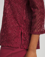 Chico's Clothing Embroidered Mesh Tunic Top