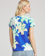 Chico's Clothing Floral Crewneck Perfect Tee