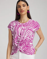 Chico's Clothing Jungle Inverted Knot Front Tee