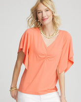 Chico's Clothing Touch of Cool™ Handkerchief-Sleeve V-Neck Tee