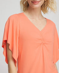 Chico's Clothing Touch of Cool™ Handkerchief-Sleeve V-Neck Tee