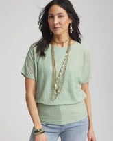 Chico's Clothing Jacquard Banded Hem Top