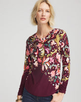 Chico's Clothing Touch of Cool™ Paisley Cowl Neck Tee