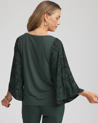 Chico's Clothing Touch of Cool™ Burnout Angel-Sleeved Top