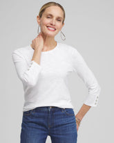 Chico's Clothing 3/4 Sleeve Button Tee