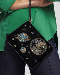 Chico's Accessories Planets & Stars Velvet Pouch Wristlet