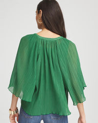 Chico's Clothing Textured Pleated Chiffon Blouse