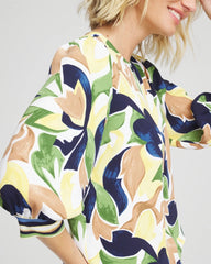 Chico's Clothing Mod Blooms Matte Satin Pullover