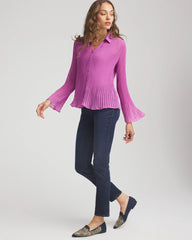 Chico's Clothing Pleated Georgette Blouse