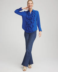 Chico's Clothing Ruffle-Trim Chiffon Blouse