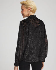 Chico's Clothing Burnout Velvet Blouse