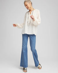 Chico's Clothing Feathered Pullover Peasant Blouse