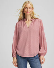 Chico's Clothing Ruffleneck Lined Georgette Blouse