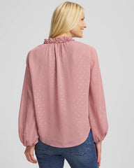 Chico's Clothing Ruffleneck Lined Georgette Blouse
