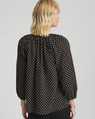 Chico's Clothing Floral Print Tie-Neck Top