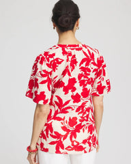 Chico's Clothing Floral Linen Popover Shirt