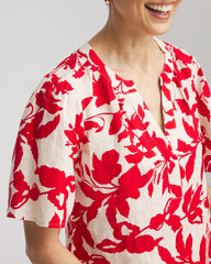 Chico's Clothing Floral Linen Popover Shirt
