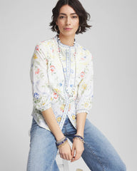 Chico's Clothing Floral Billow-Sleeve Blouse