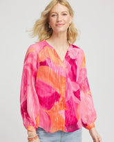 Chico's Clothing Watercolor Classic Fit Chiffon Blouse