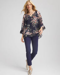 Chico's Clothing Floral Georgette Blouse