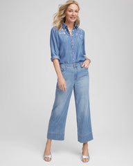 Chico's Clothing Embroidered Tencel™ Denim Shirt