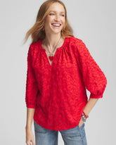Chico's Clothing Embellished Valentine's Day Blouse