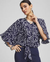 Chico's Clothing Ecovero™ Tie-Front Frill Sleeve Blouse