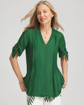 Chico's Clothing Cotton Voile & Silk Pleated Blouse