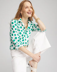 Chico's Clothing No Iron™ Polka-Dot Sateen Shirt