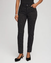 Chico's Clothing Stone Embellished Girlfriend Slim Ankle Jeans