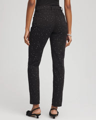 Chico's Clothing Stone Embellished Girlfriend Slim Ankle Jeans