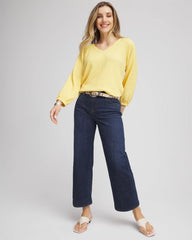 Chico's Clothing Girlfriend Cropped Wide-Leg Jean