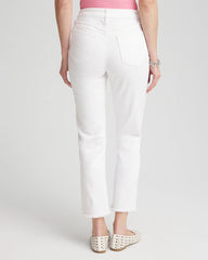 Chico's Clothing Girlfriend Frayed Cropped No Stain Jeans