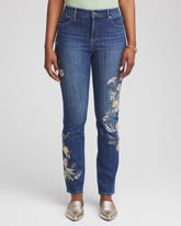 Chico's Clothing Appliqué Girlfriend Slim Ankle Jeans