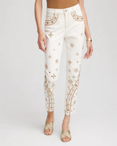 Chico's Clothing Embellished Girlfriend Slim Ankle Jeans